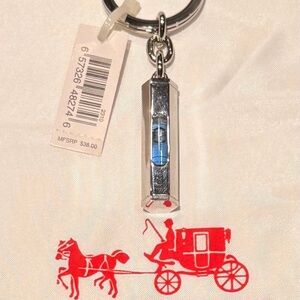 NWT Vintage Coach 3D Level-Signature stainless steel fob keychain #90290